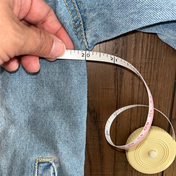 Grunge Distressed Light Blue Denim Jacket Size M, Streetwear Jacket - Picture 6 of 6